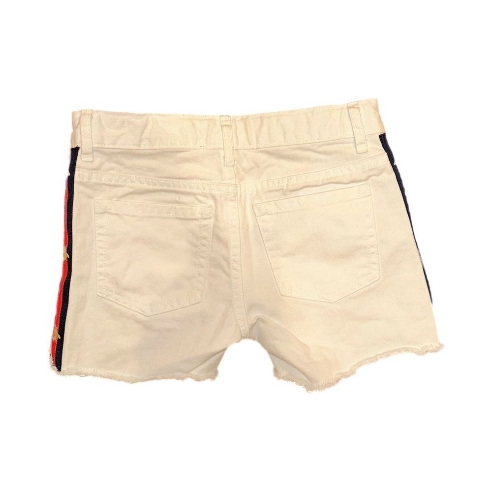 Kid’s White Denim Shorts W/ Side Bee Ribbon - Picture 8 of 8